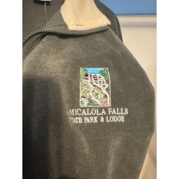 Full Zip Fleece Jacket Olive Green L Tikudo Micola Falls State Park & Lodge - Picture 1 of 3